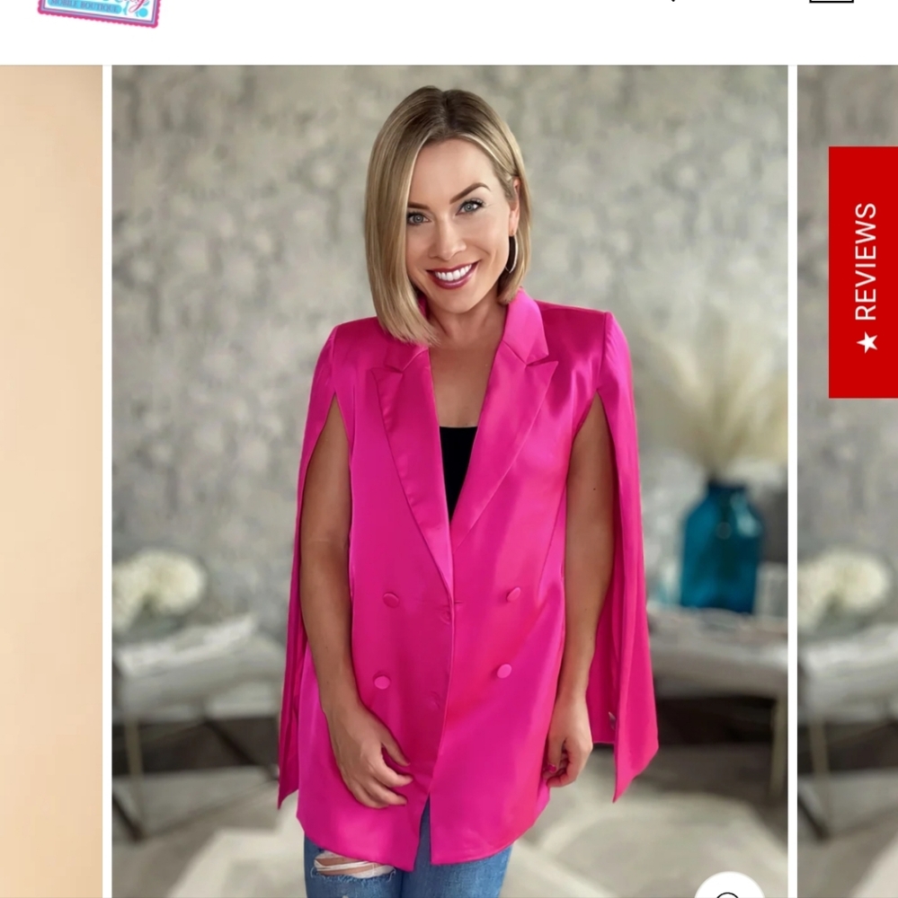 NWT Hot Pink Cape Blazer Skies are Blue